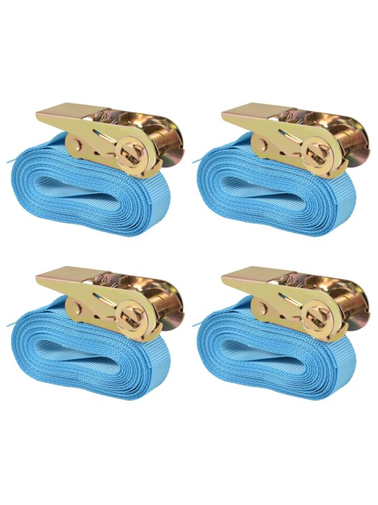Ráčnové upínací pásy 4 ks 0,8 tun 6m x 25mm modré