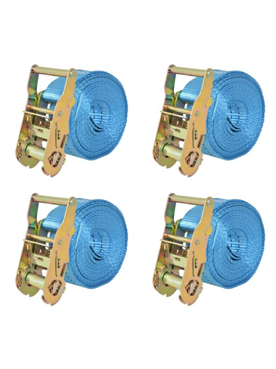 Ráčnové upínací pásy, 4 ks, 2 tuny, 6mx38mm, modré