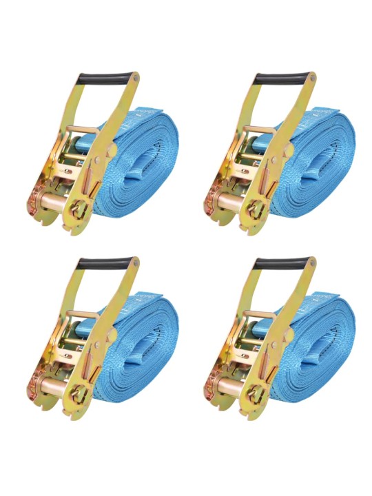 Ráčnové upínací pásy, 4 ks, 4 tuny, 8mx50mm, modré