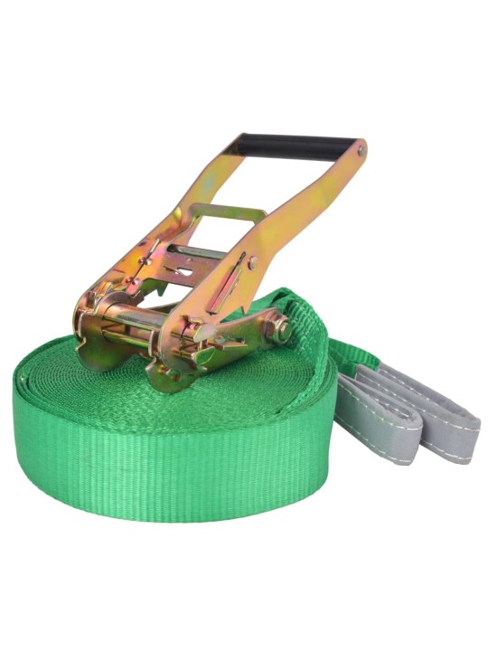 Slackline, 15 m x 50 mm, 150 kg, zelená