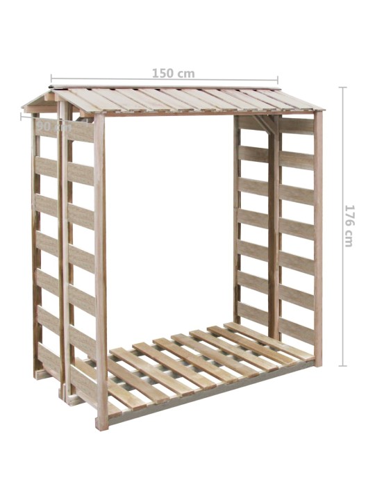 Kůlna na dříví 150 x 90 x 176 cm impregnovaná borovice