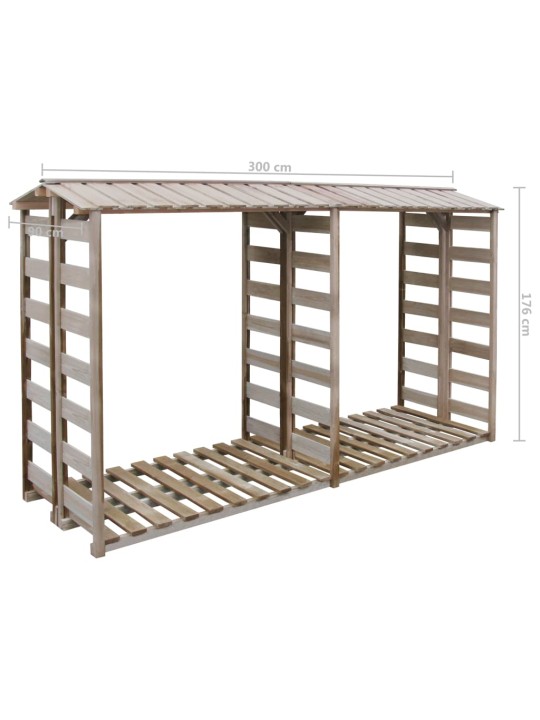 Kůlna na dříví 300 x 90 x 176 cm impregnovaná borovice