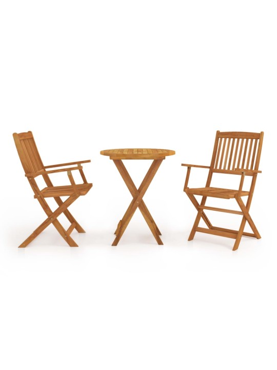 3dílný skládací bistro set masivní akáciové dřevo