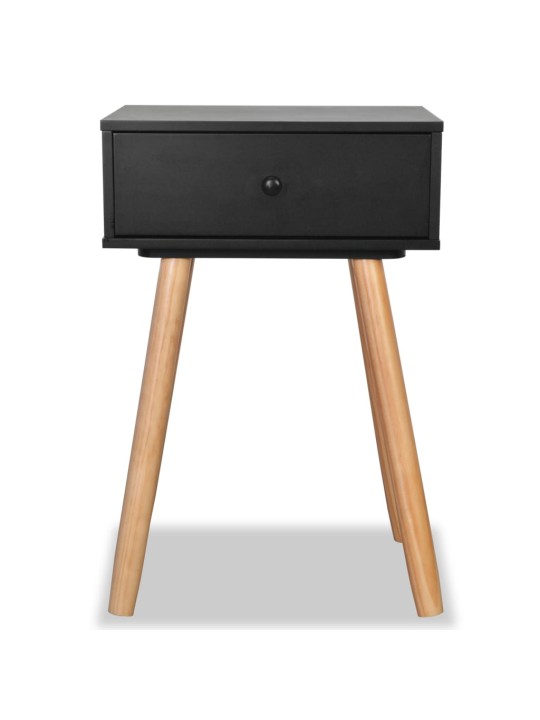 Noční stolky 2 ks masivní borové dřevo 40 x 30 x 61 cm černé