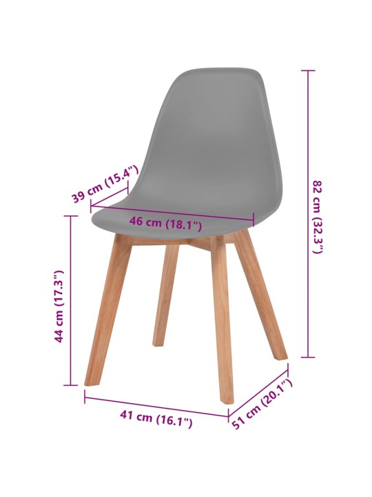 jídelní židle 2 ks šedé plast