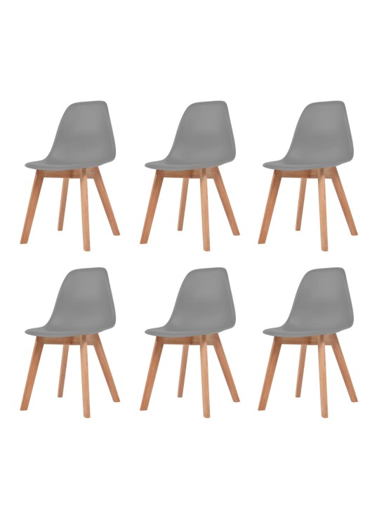 Jídelní židle 6 ks šedé plast