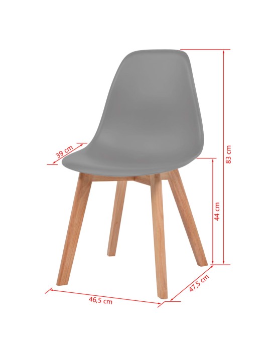 Jídelní židle 6 ks šedé plast