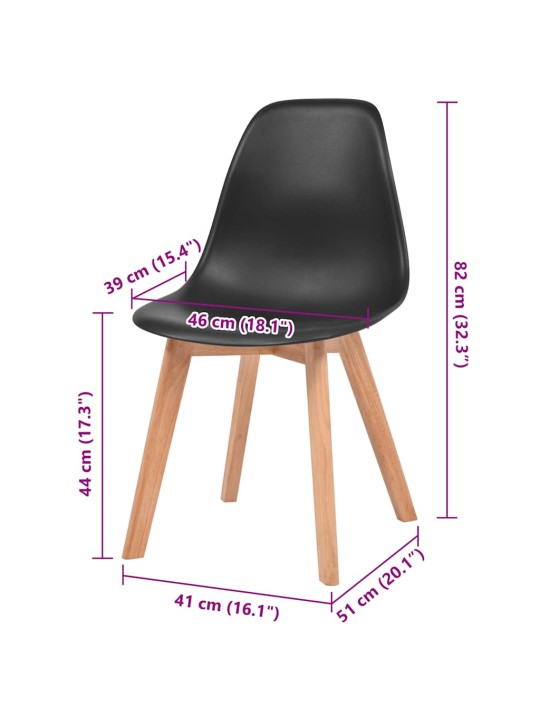 Jídelní židle 2 ks černé plast
