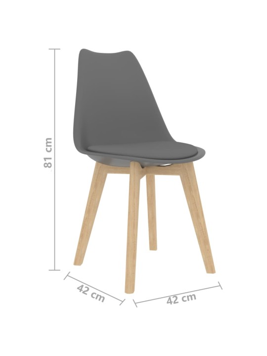 Jídelní židle 2 ks šedé plast