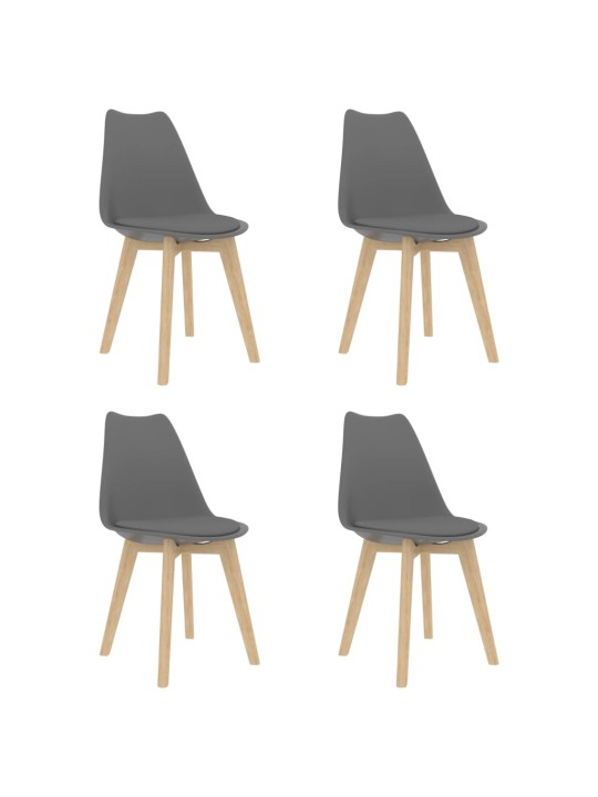 Jídelní židle 4 ks šedé plast