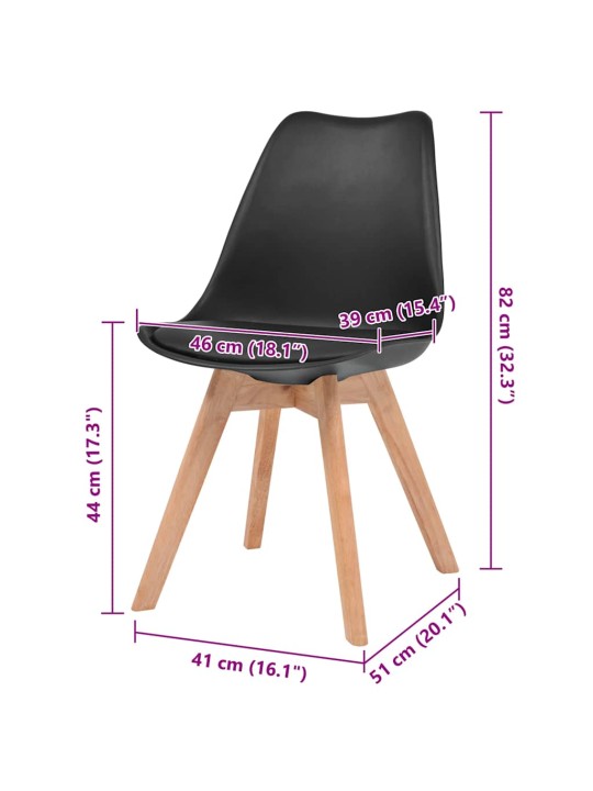 Jídelní židle 2 ks černé plast