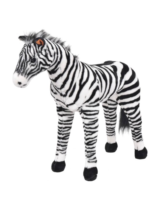 Stojící plyšová hračka zebra černá a bílá XXL