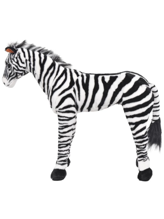 Stojící plyšová hračka zebra černá a bílá XXL