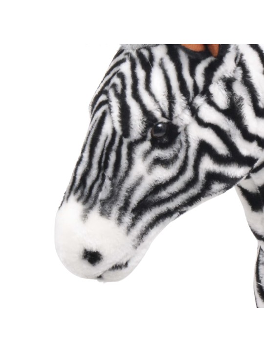 Stojící plyšová hračka zebra černá a bílá XXL