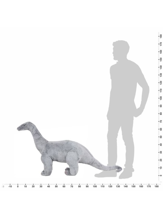 Stojící plyšová hračka dinosaurus brachiosaurus šedý XXL