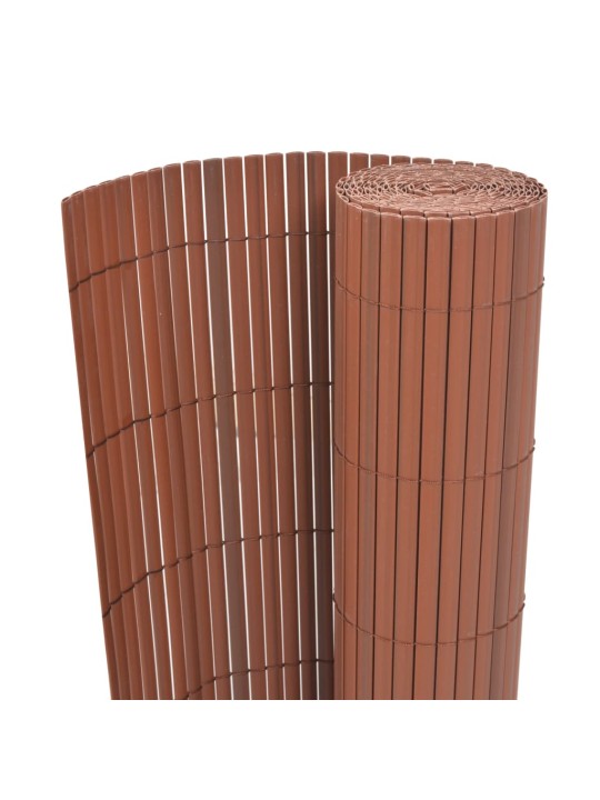 Oboustranný zahradní plot PVC 90 x 500 cm hnědý