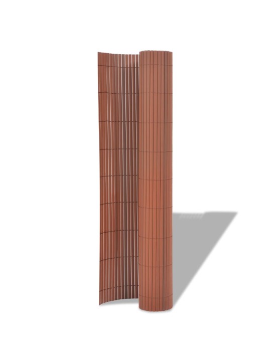 Oboustranný zahradní plot PVC 90 x 500 cm hnědý