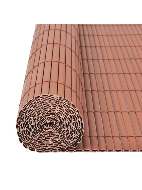 Oboustranný zahradní plot PVC 90 x 500 cm hnědý