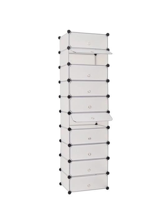 Organizér na boty s 10 přihrádkami, bílý