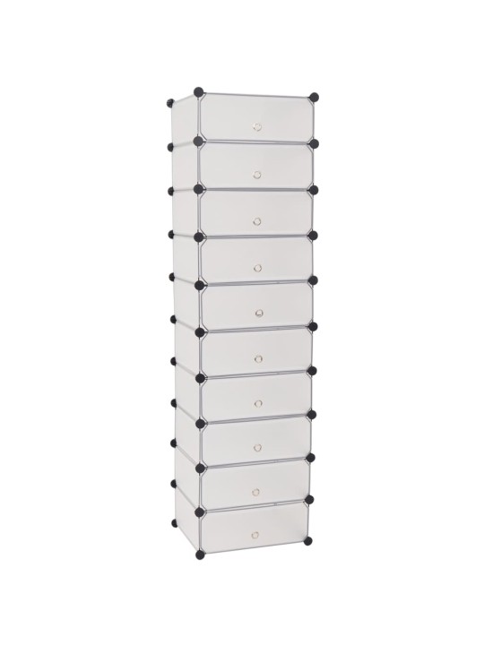 Organizér na boty s 10 přihrádkami, bílý