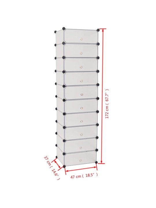 Organizér na boty s 10 přihrádkami, bílý