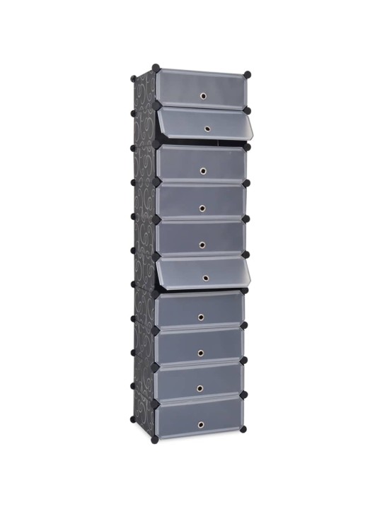Organizér na boty s 10 přihrádkami, černý