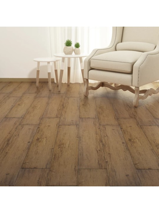 Nesamolepicí PVC podlahová prkna 5,26 m² 2 mm ořechově hnědá