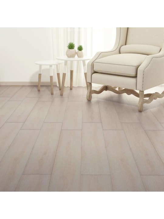 Nesamolepicí PVC podlahová prkna 5,26 m² 2 mm dub klasický bílý