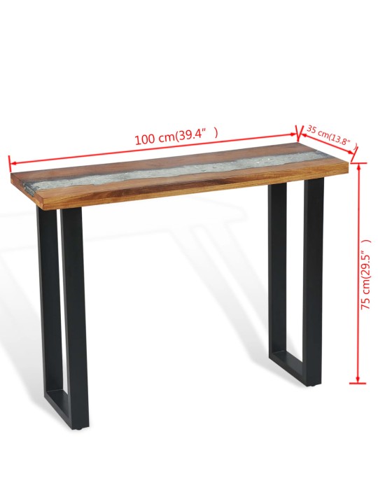 Odkládací stolek, teak, 100x35x75 cm