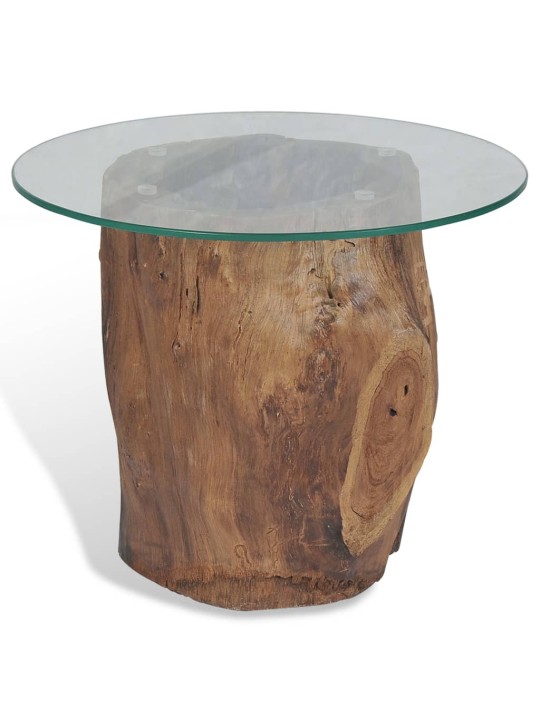 Konferenční stolek teak a sklo 50 x 40 cm