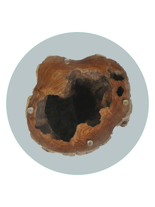 Konferenční stolek teak a sklo 50 x 40 cm
