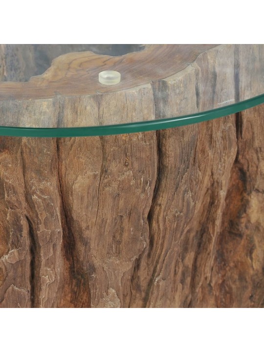 Konferenční stolek teak a sklo 50 x 40 cm