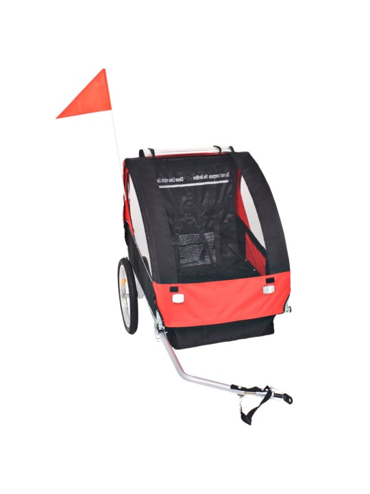 Vozík za kolo červený a černý 30 kg