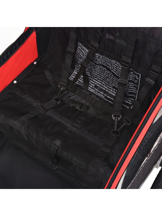 Vozík za kolo červený a černý 30 kg