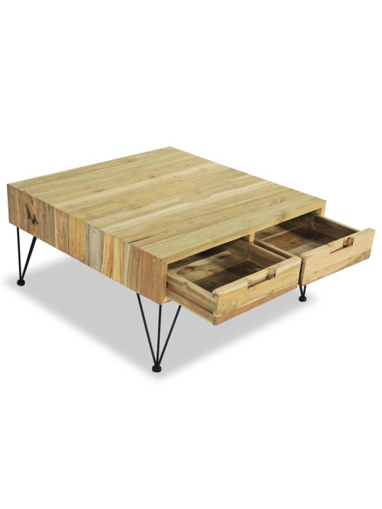 Konferenční stolek, masivní teak, 80x80x40 cm