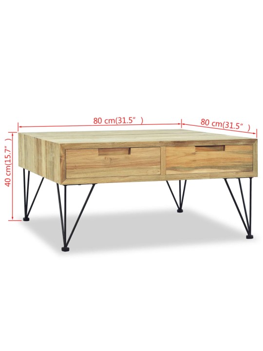 Konferenční stolek, masivní teak, 80x80x40 cm