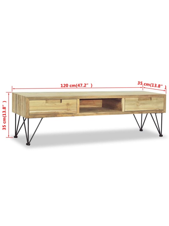TV stolek 120 x 35 x 35 cm masivní teak