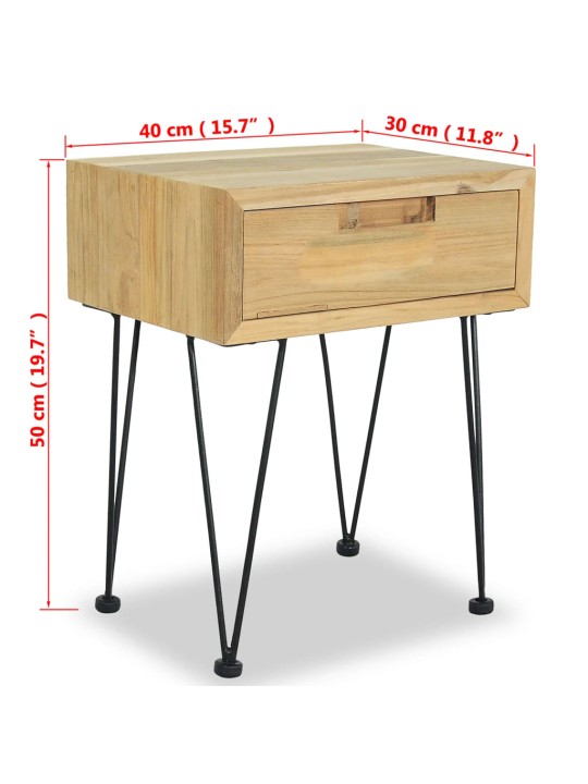 Noční stolek 40 x 30 x 50 cm masivní teak