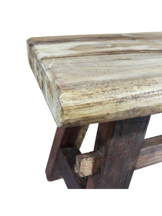 Lavice směs recyklovaného dřeva a masivní teakové 100x28x43 cm