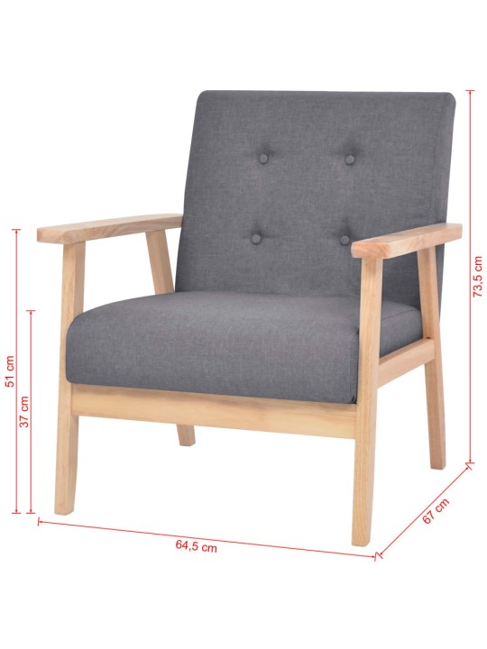 Křeslo tmavě šedé textil