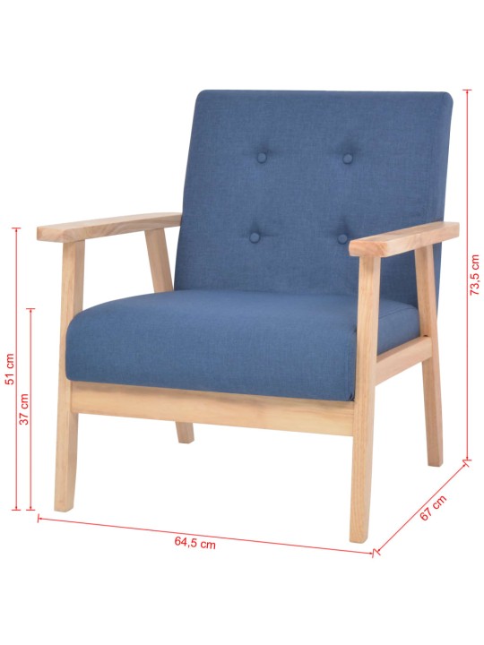 Křeslo modré textil