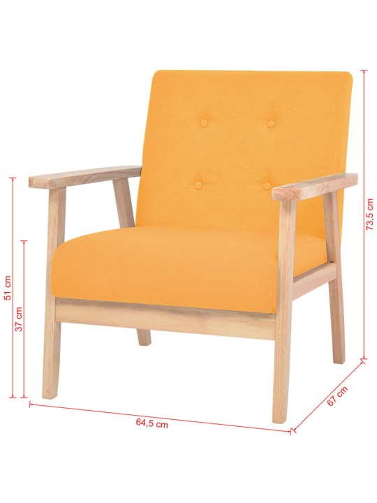 Křeslo žluté textil