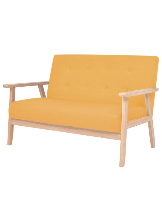 Dvoumístná sedačka, textil, žlutá