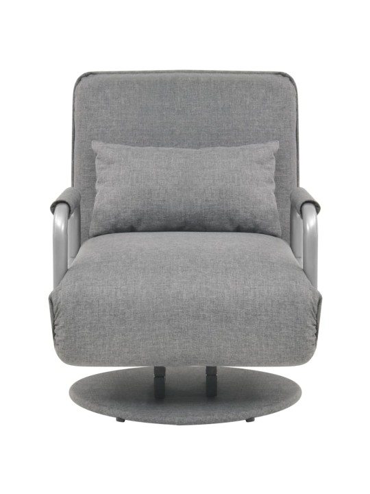 Otočné křeslo rozkládací světle šedé textil