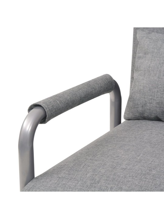Otočné křeslo rozkládací světle šedé textil