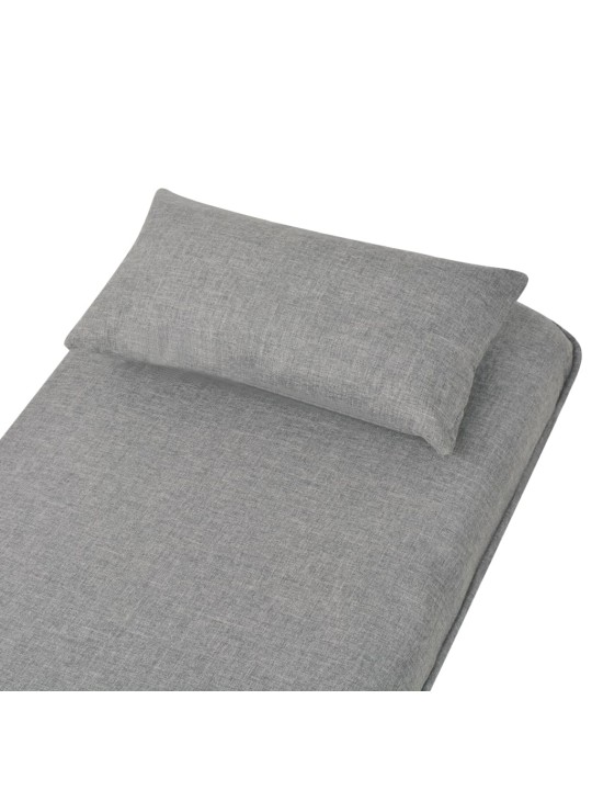 Otočné křeslo rozkládací světle šedé textil