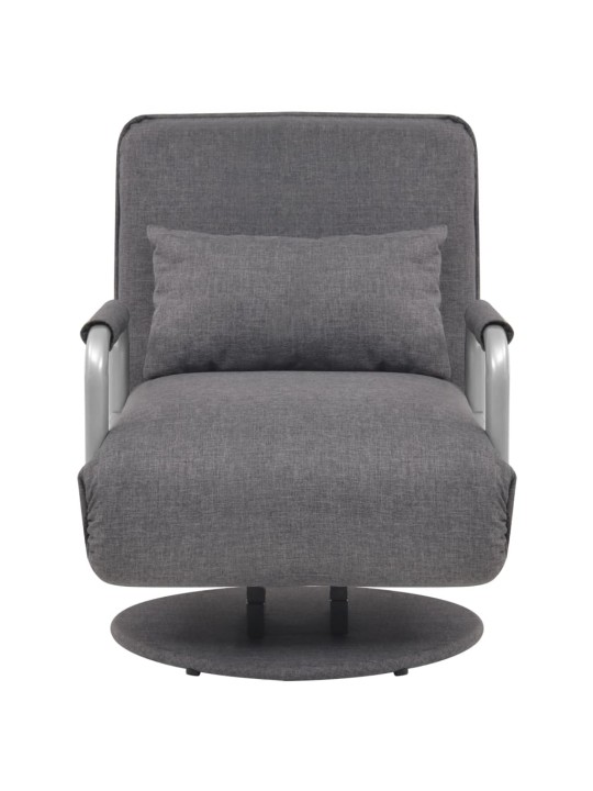 Otočné křeslo rozkládací tmavě šedé textil
