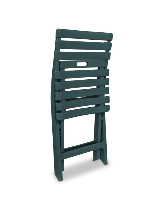 3dílný skládací bistro set plastový zelený