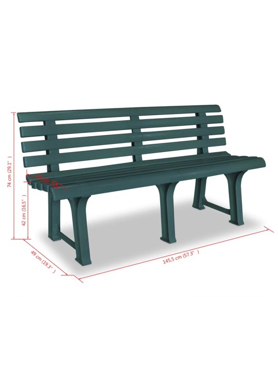 Zahradní lavice 145,5 cm plastová zelená