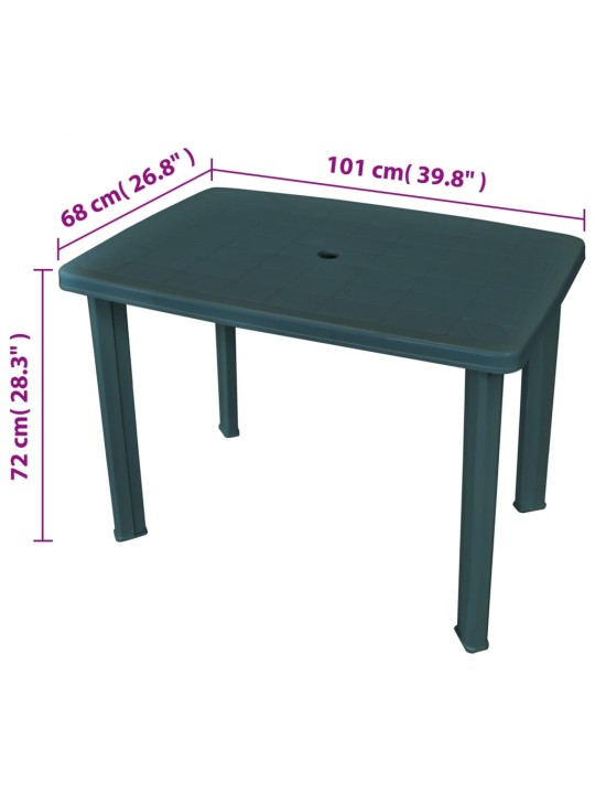 Zahradní stůl zelený 101 x 68 x 72 cm plast